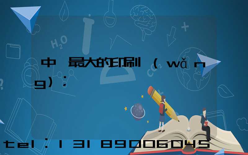 中國最大的印刷網(wǎng)