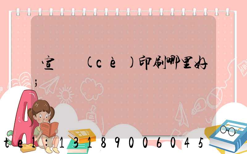 宣傳冊(cè)印刷哪里好