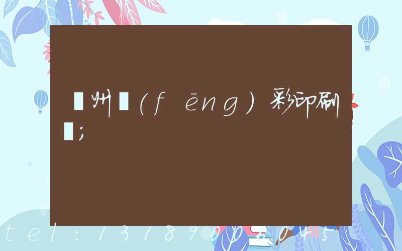 廣州風(fēng)彩印刷廠