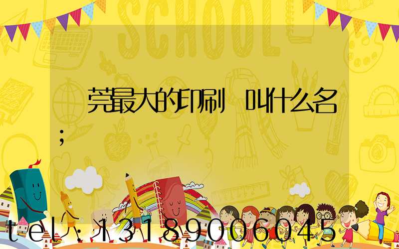 東莞最大的印刷廠叫什么名