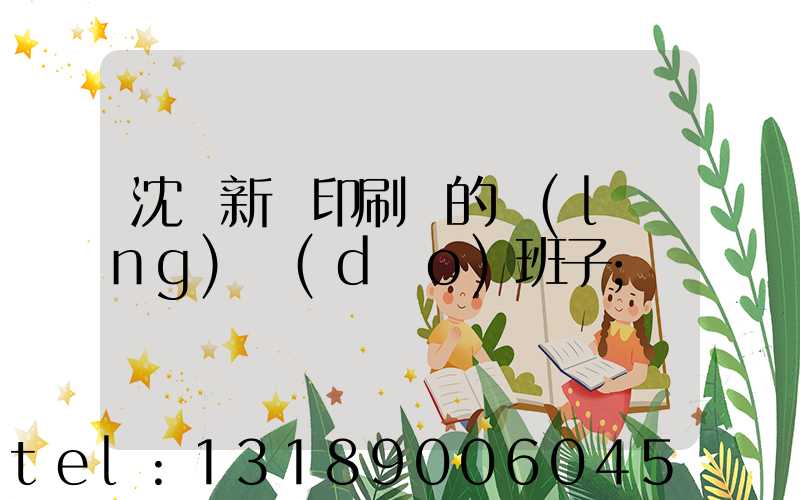 沈陽新華印刷廠的領(lǐng)導(dǎo)班子