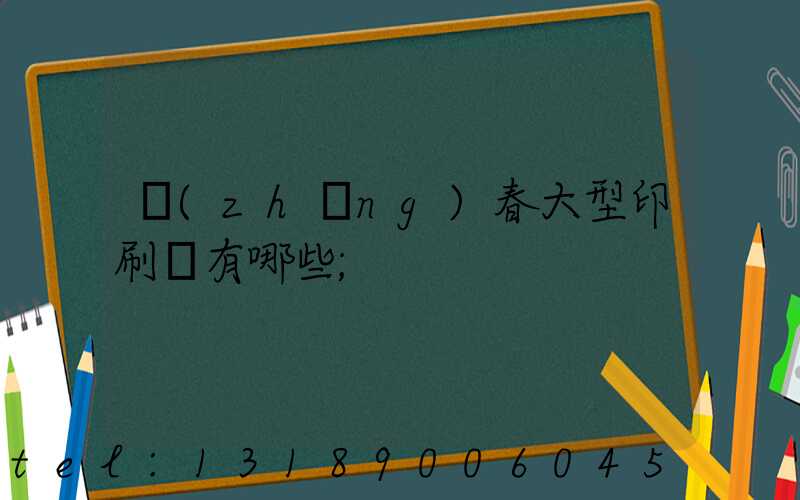 長(zhǎng)春大型印刷廠有哪些
